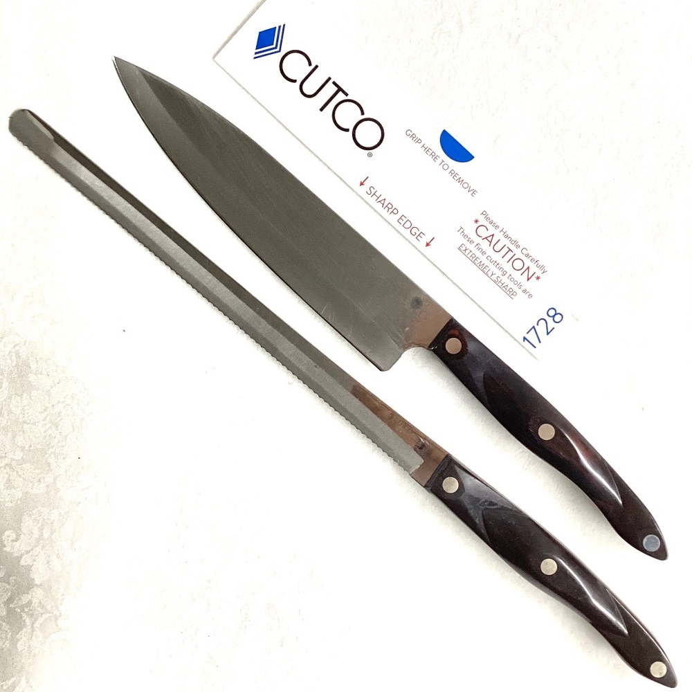 Cutco. Chef Knife #1728 (factory sharpened) & Slicer Knife # 1724 - Picture 1 of 3